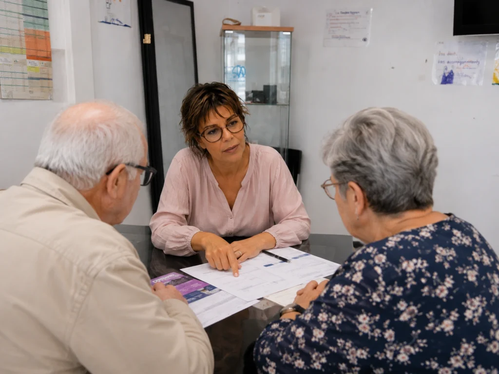 Accompagnement de deux usagers lors d’une permanence numérique